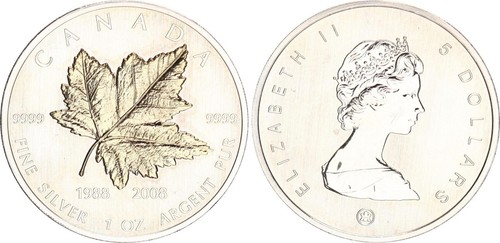 Kanada dollar silber 2008 - kanada,
